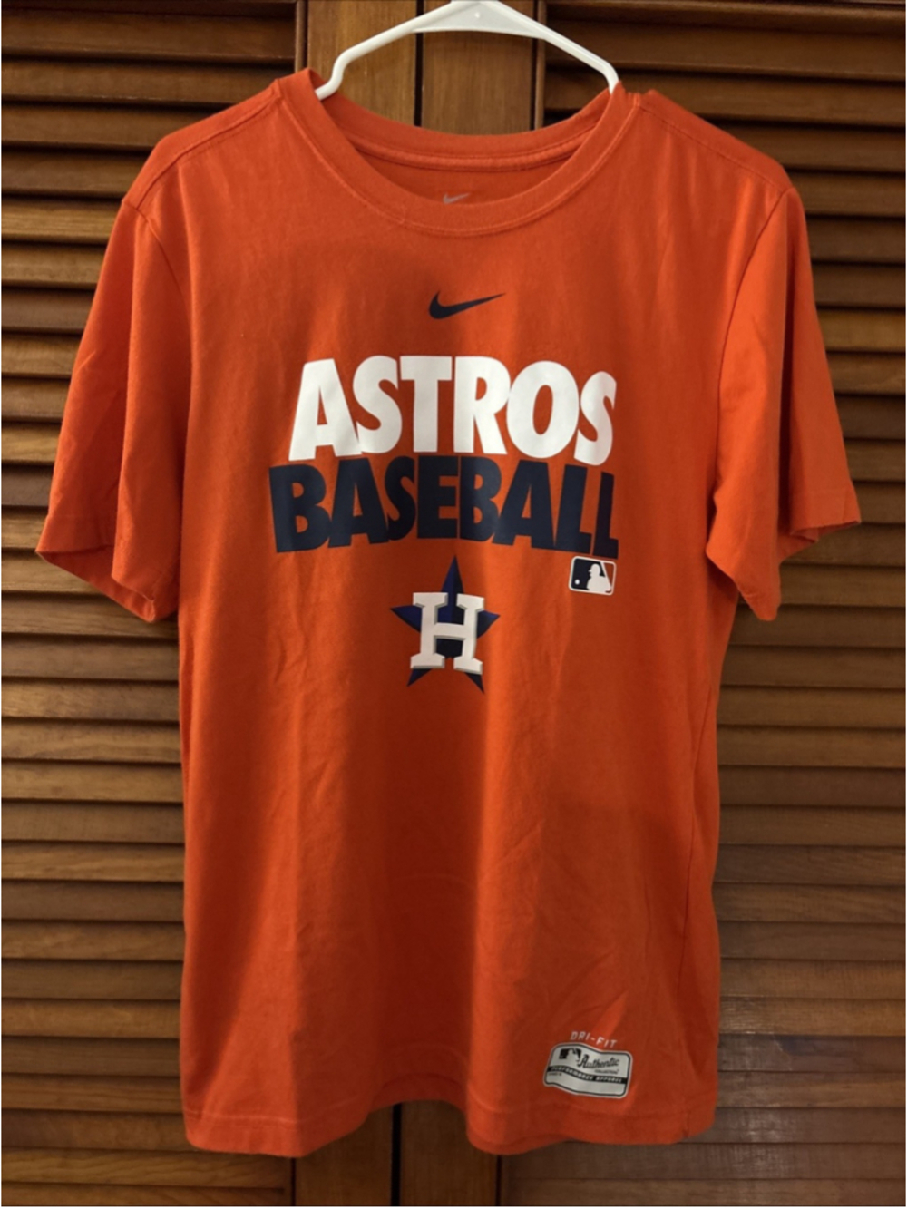 Houston Astros Baseball MLB Nike Dri-Fit Orange T-Shirt Adult Small